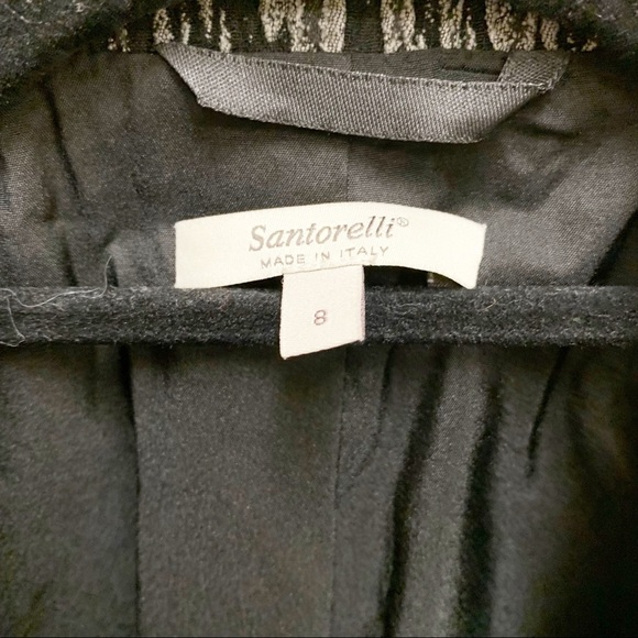 Santorelli Anita Women’s Italian Black Grey Textured Blazer Button Front Jacket - Picture 6 of 11